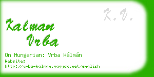 kalman vrba business card