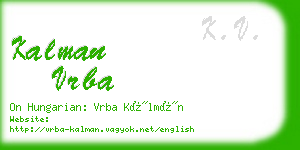 kalman vrba business card